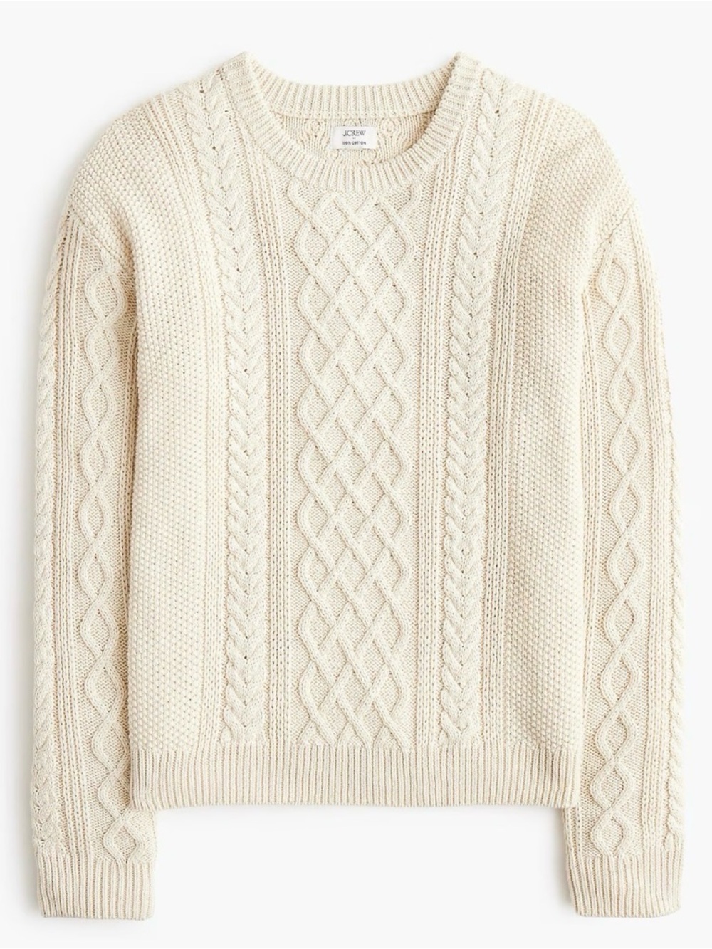 J. Crew Cream Natural -Knit Crewneck Sweater 2X (18/20) EUC